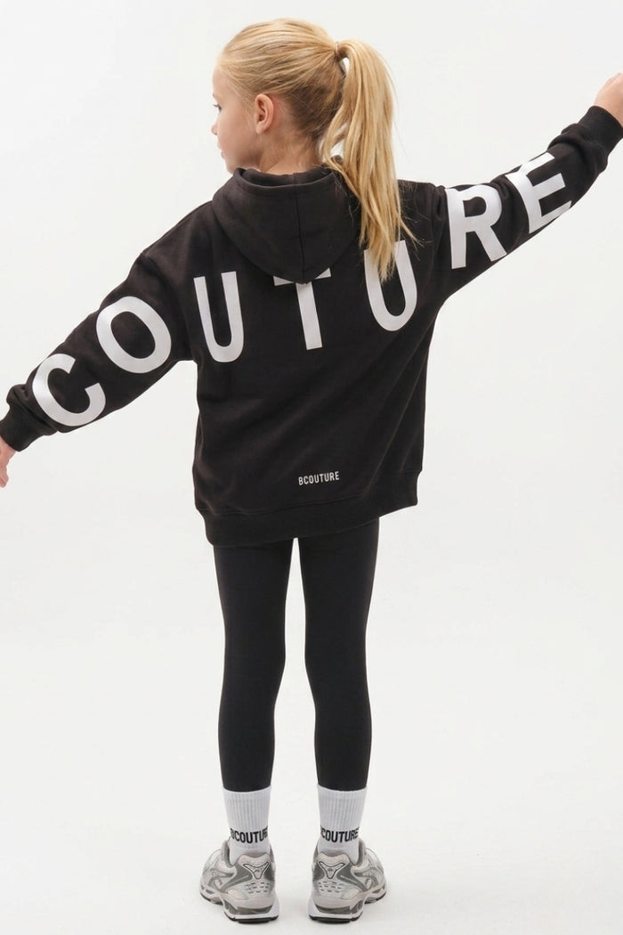 VXN Girls Leggings & Hoodie Set - Black