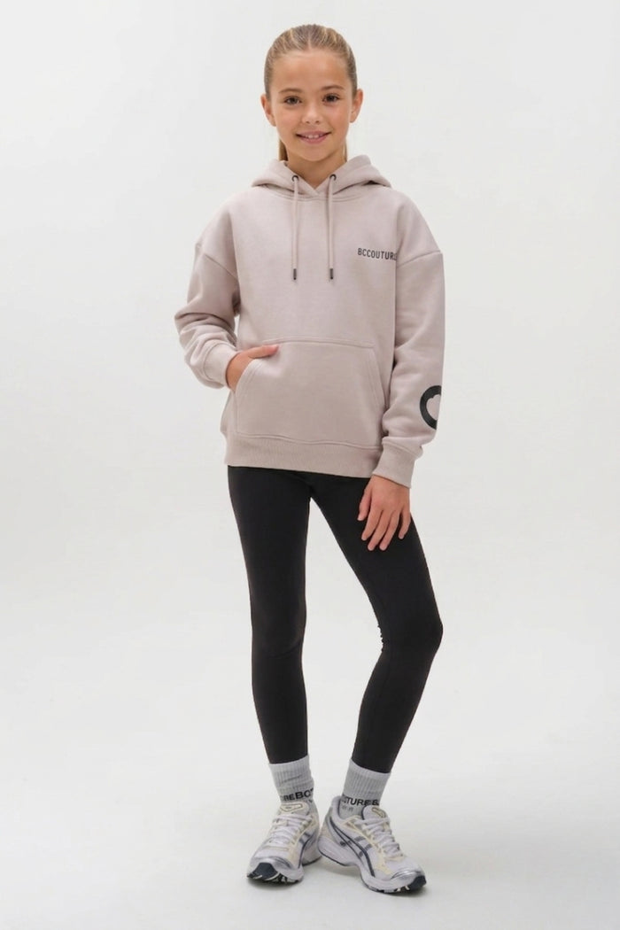 VXN Girls Leggings & Hoodie Set - Stone