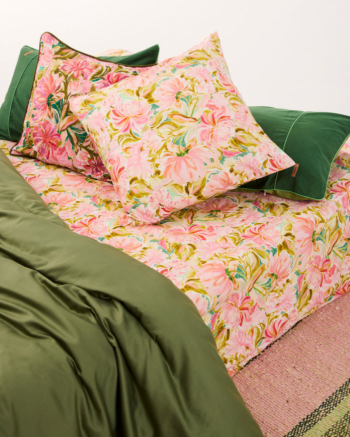 Warm Floral Breeze Organic Cotton European Pillowcases