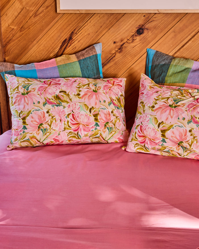 Warm Floral Breeze Organic Cotton Pillowcases