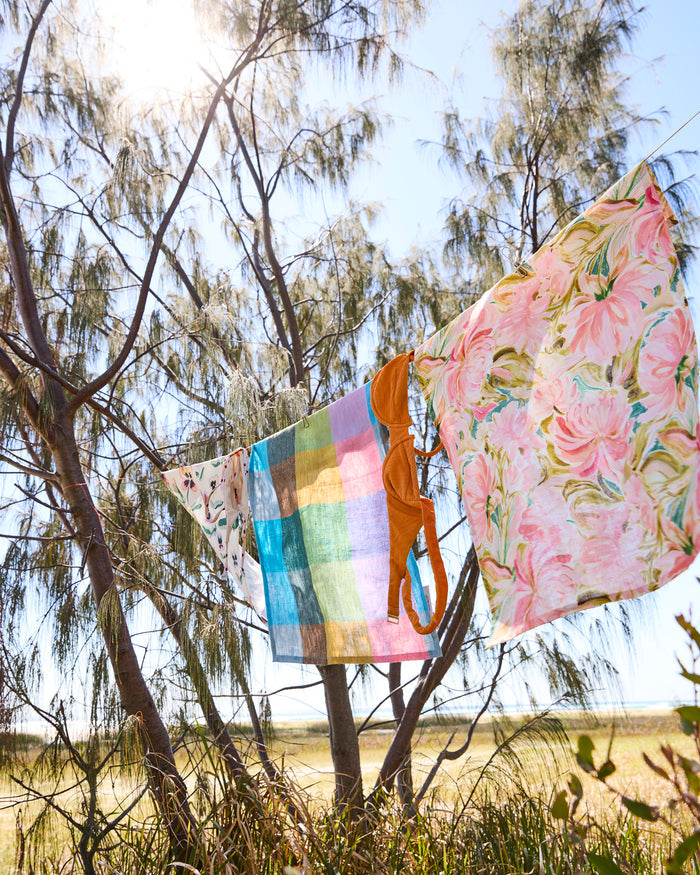 Warm Floral Breeze Tea Towel