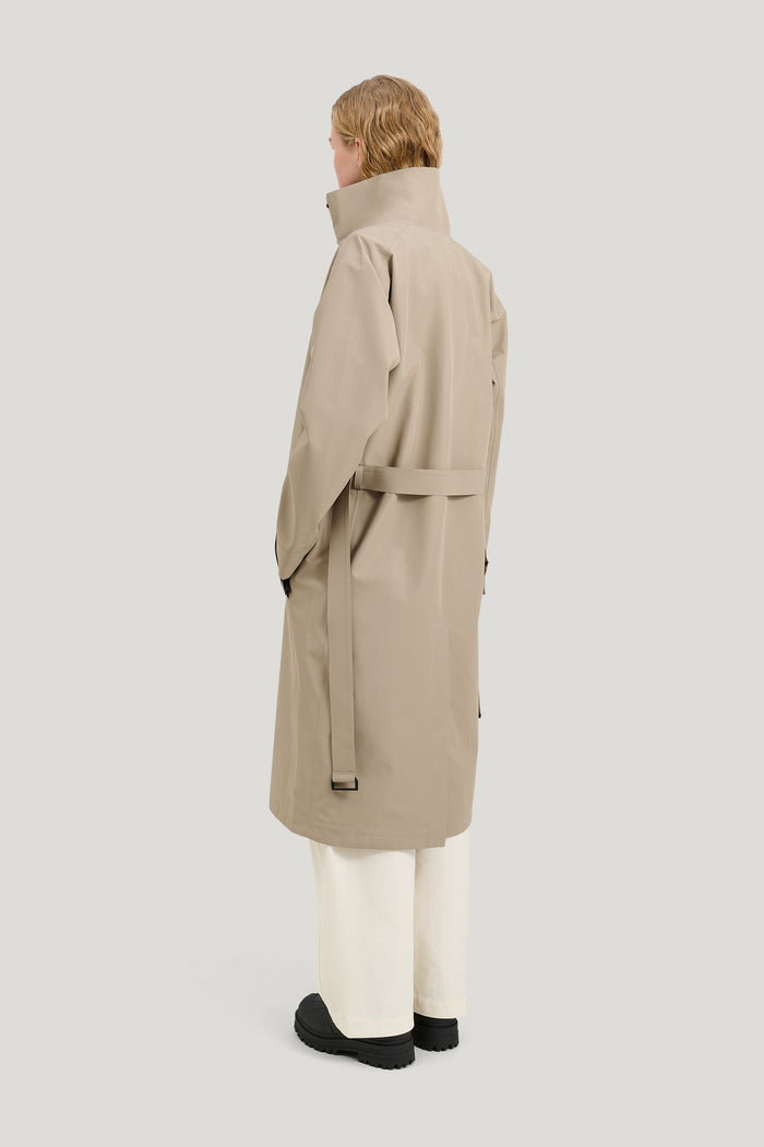 Waterproof Raincoat with a Wrap-around Silhouette