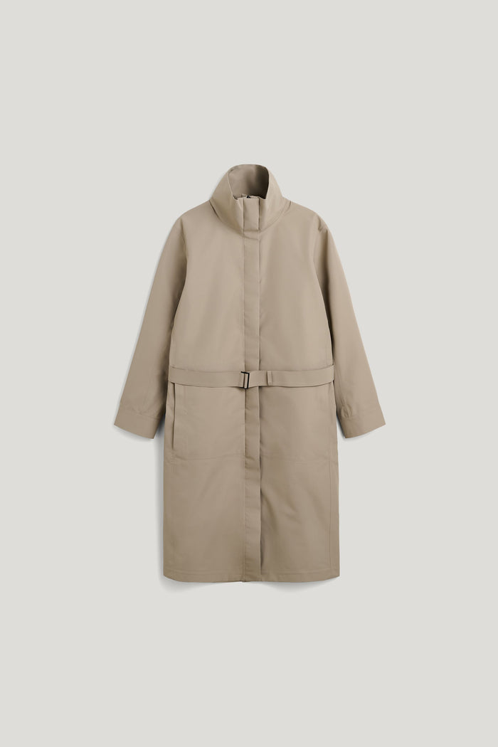 Waterproof Raincoat with a Wrap-around Silhouette