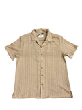 Wells Vertical Jacquard Crochet Button Up Shirt