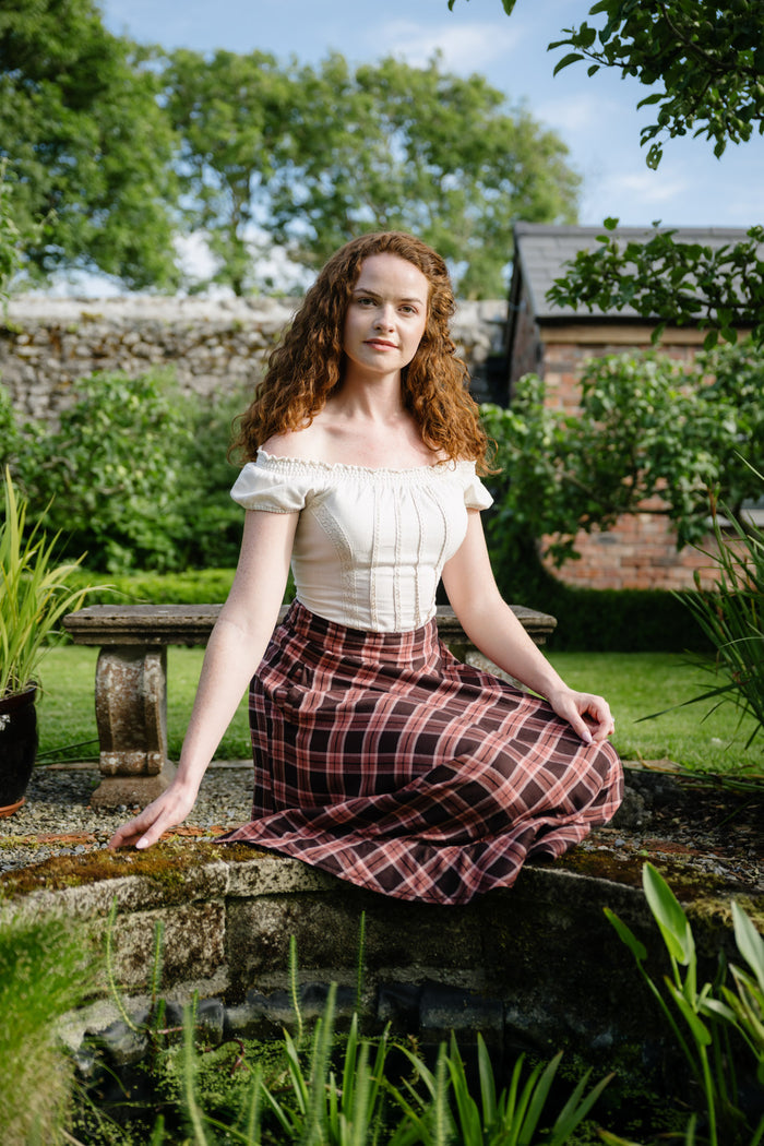 natural White lace corset top by Celtic Fusion
