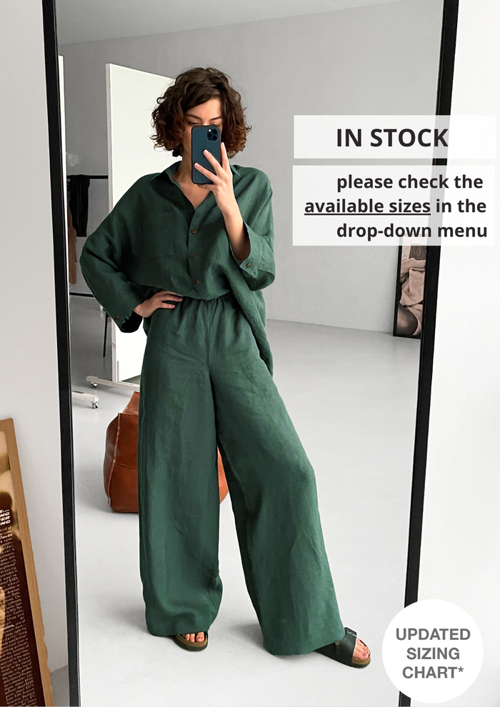 Wide-Leg Linen Pants ACAI - IN STOCK
