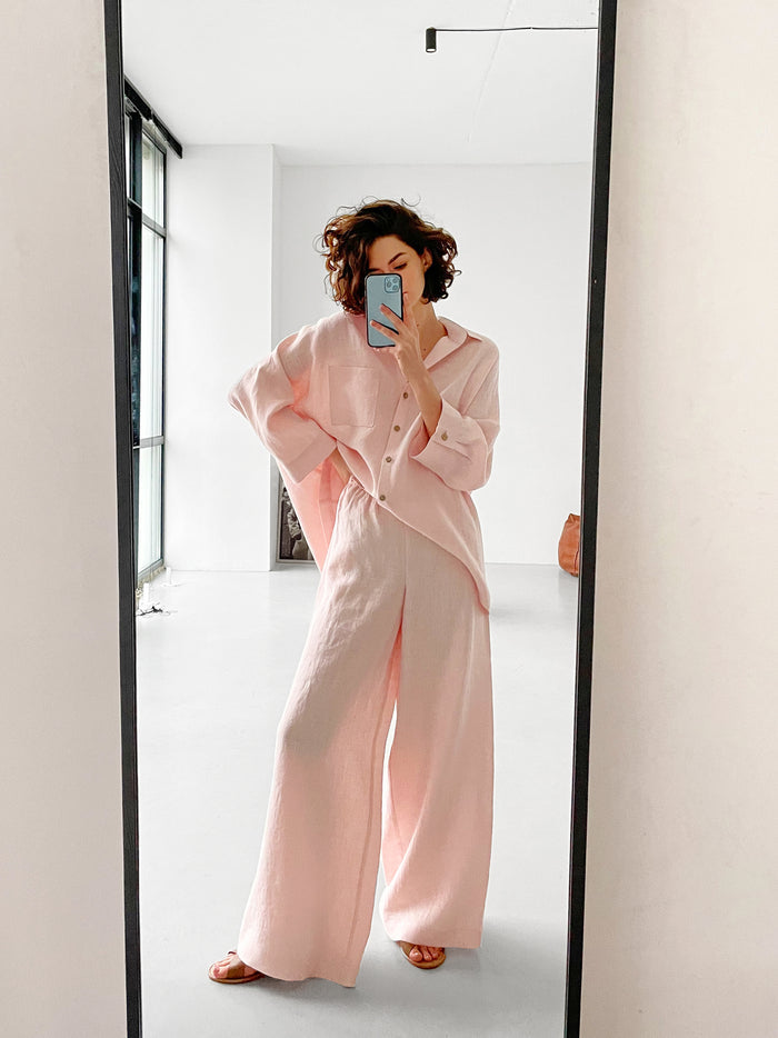 Wide-Leg Linen Pants ACAI - IN STOCK