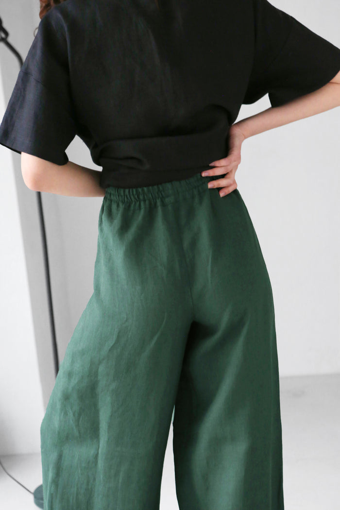 Wide-Leg Linen Pants ACAI - IN STOCK