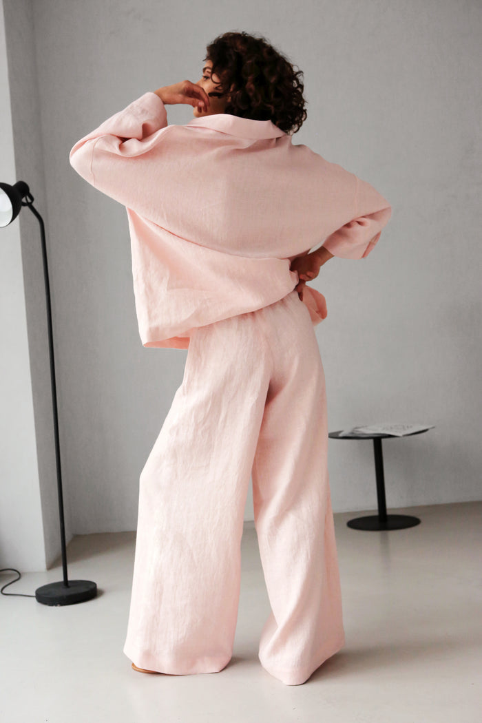 Wide-Leg Linen Pants ACAI - IN STOCK