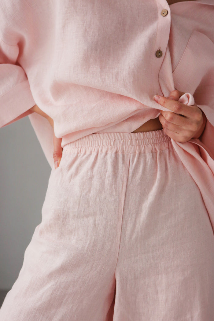 Wide-Leg Linen Pants ACAI - IN STOCK