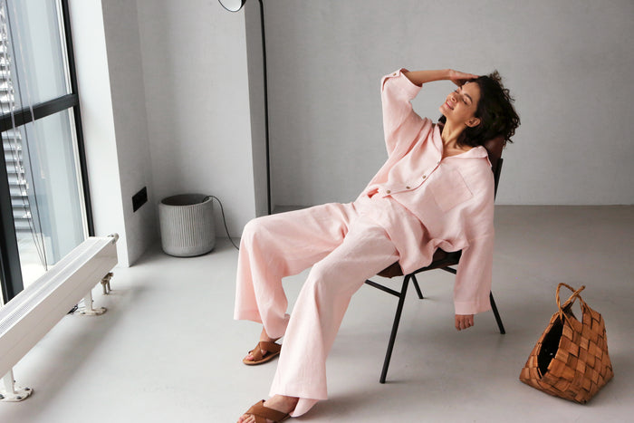 Wide-Leg Linen Pants ACAI - IN STOCK