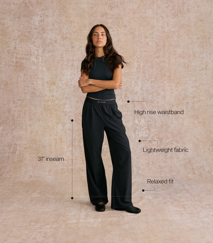 Wide Leg Pant in Black