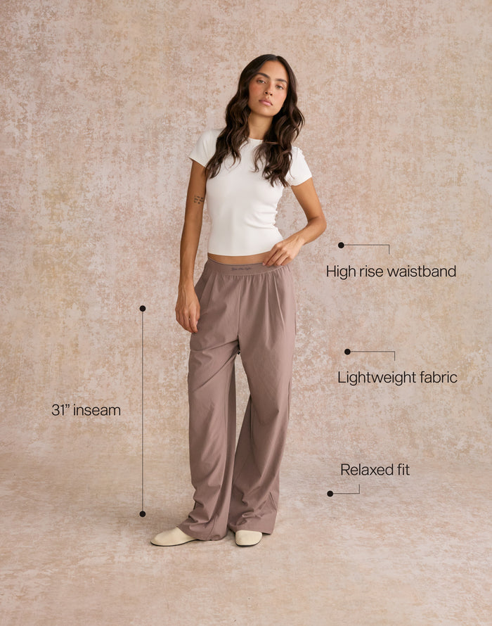 Wide Leg Pant in Pebble