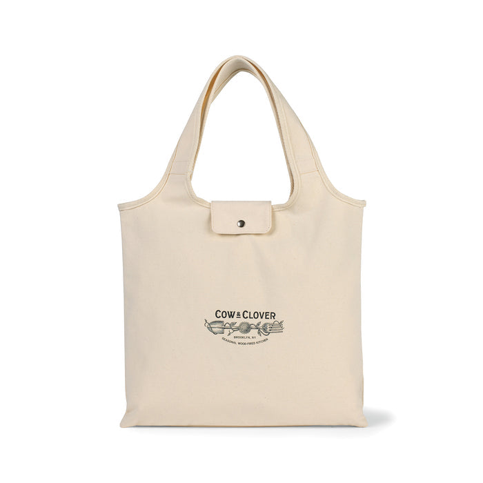 Willow Deluxe Cotton Packable Tote - Natural | Custom Branded | Lemon Print