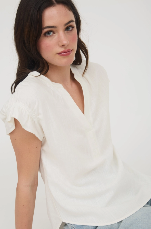 Windsor Split-Neck Blouse - Adored A Lovely Boutique