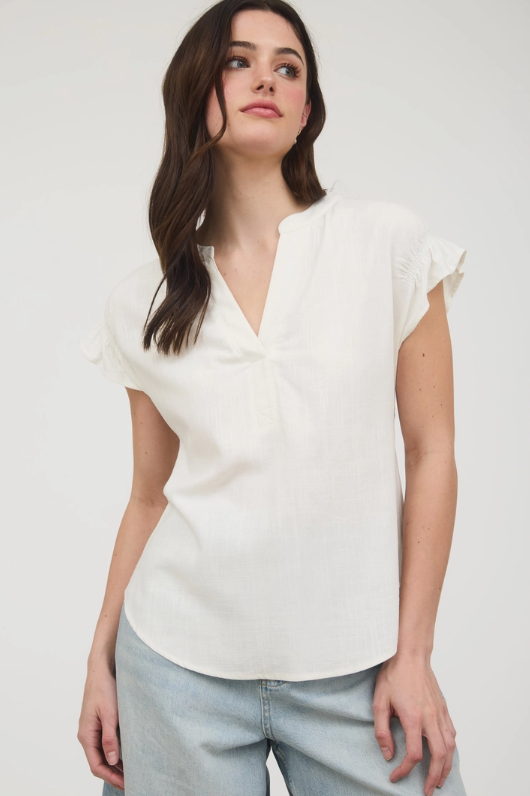 Windsor Split-Neck Blouse - Adored A Lovely Boutique