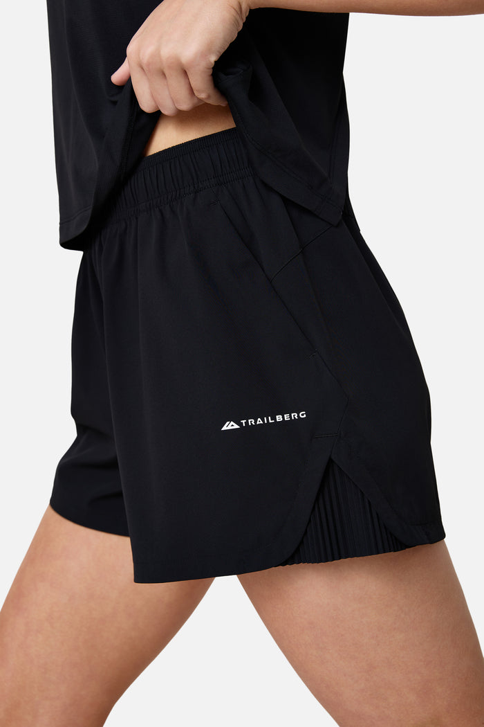 Womens Andara Pleated Short - Black