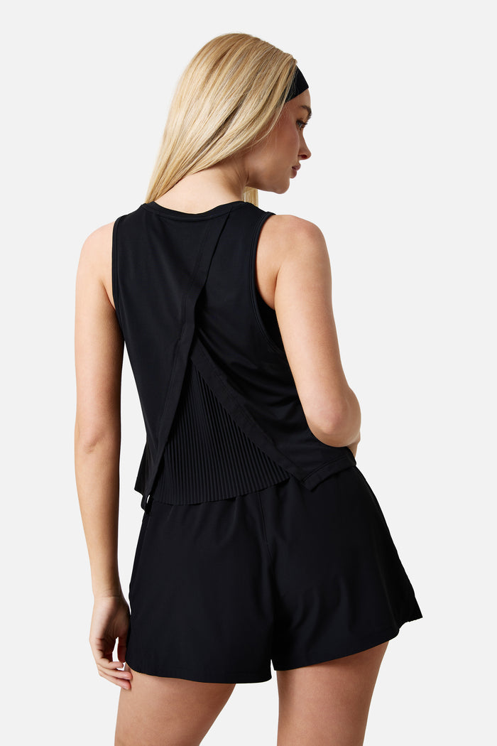 Womens Andara Pleated Vest - Black