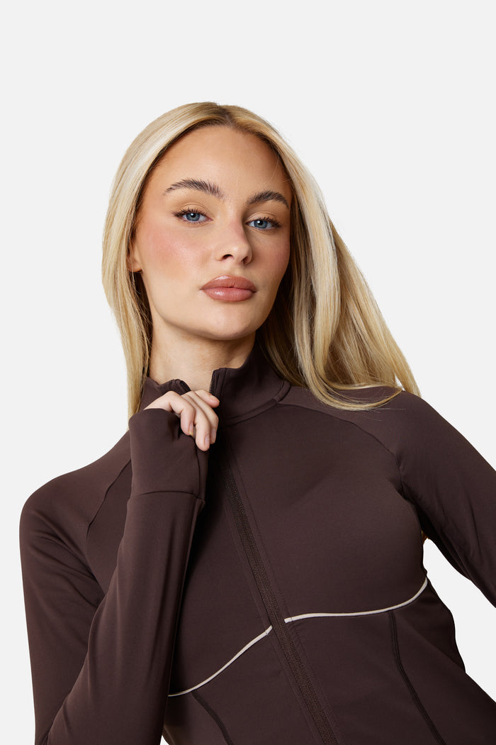 Womens Drift Track Jacket - Bitter Chocolate