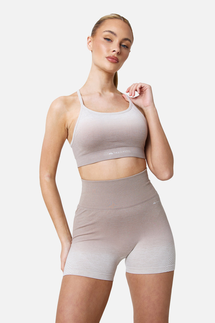 Womens Evocurve Seamless Cycling Short - Pebble Stone / Pale Taupe / Frosted Ridge