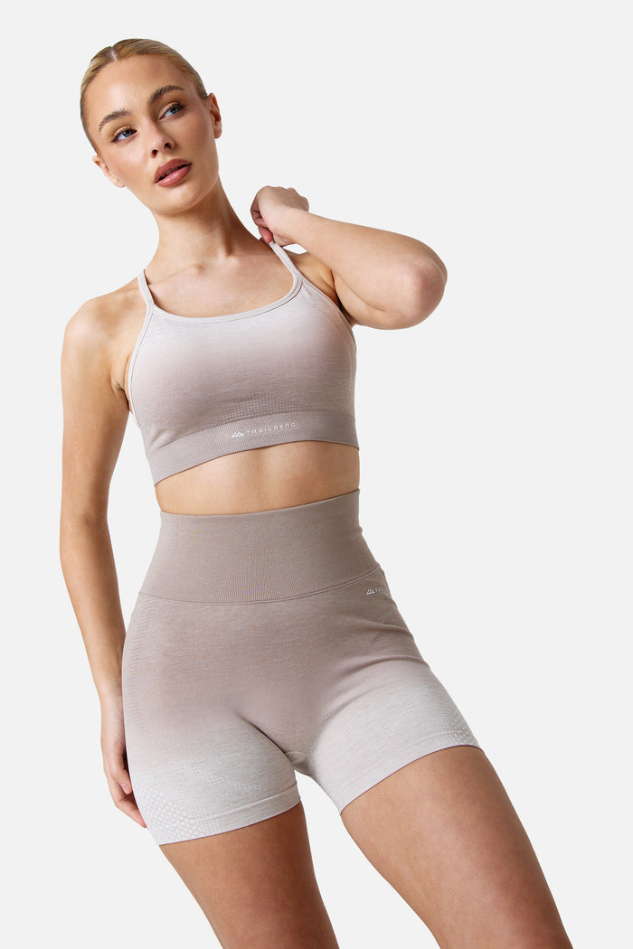 Womens Evocurve Seamless Strappy Bra - Pebble Stone / Pale Taupe / Frosted Ridge