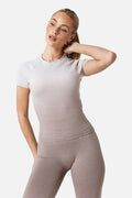 Womens Evocurve Seamless Tee - Pebble Stone / Pale Taupe / Frosted Ridge