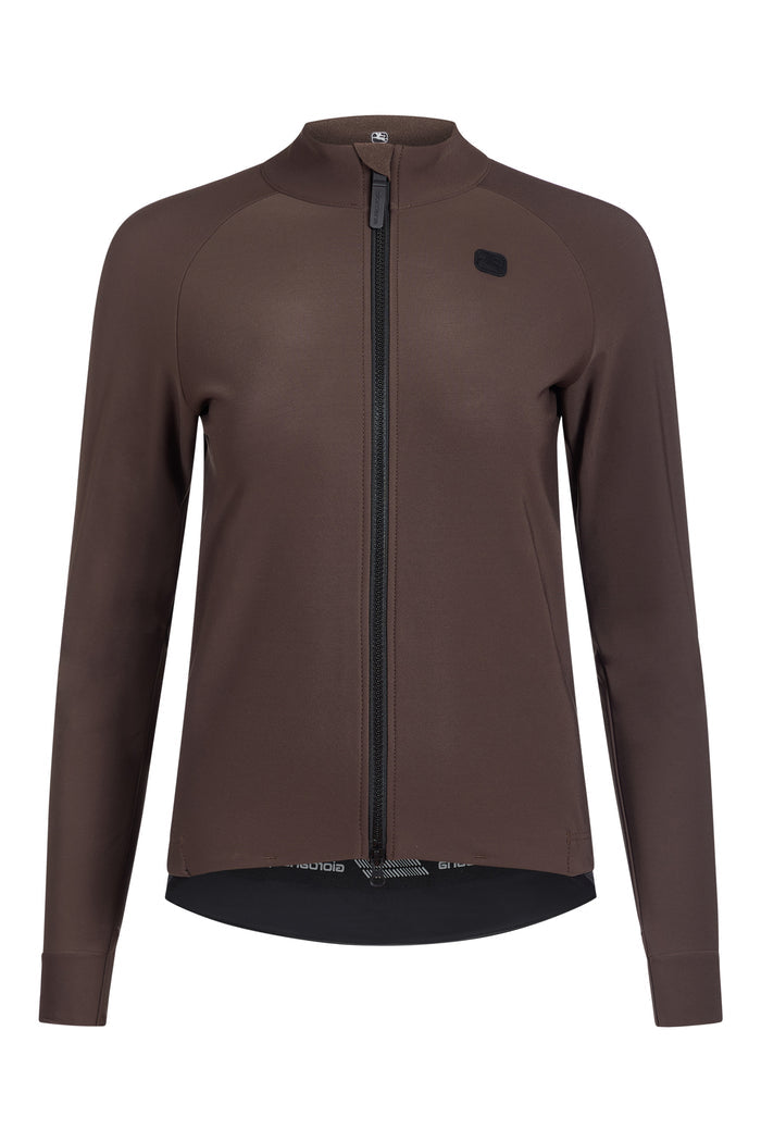 Women's G-Shield Thermal Long Sleeve Jersey by Giordana Cycling, SABLE BROWN, Made in Italy