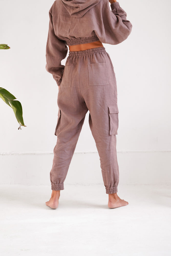 Women’s Linen Cargo Joggers LUMA - IN STOCK