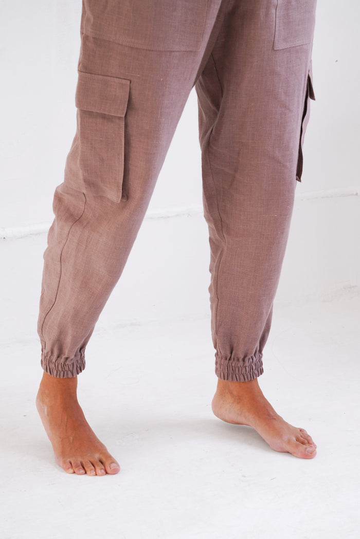 Women’s Linen Cargo Joggers LUMA - IN STOCK