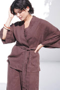 Women’s Linen Kimono Jacket ALTEA in Brow