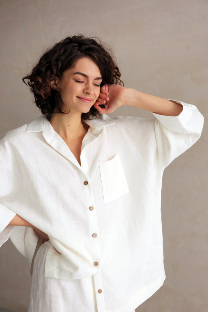 Women’s Linen Shirt FENNEL in Cream