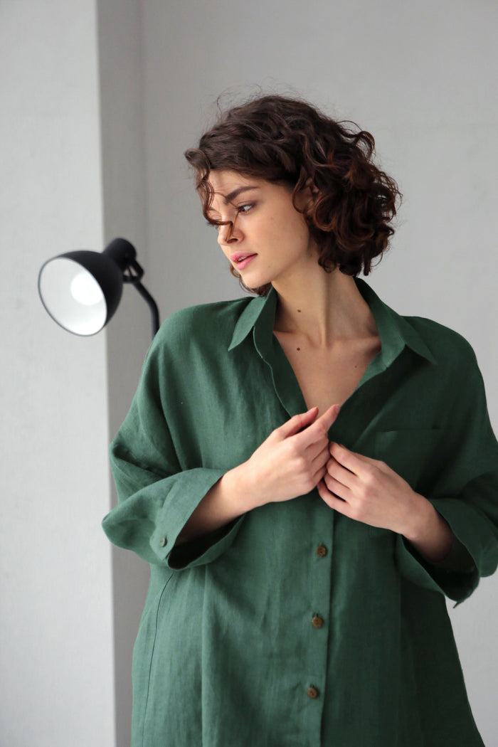 Women’s Linen Shirt FENNEL in Green