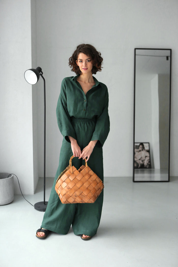 Women’s Linen Shirt FENNEL in Green