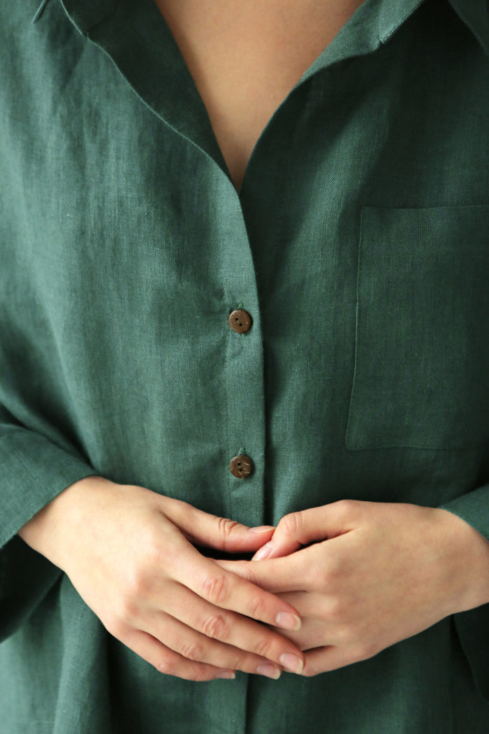 Women’s Linen Shirt FENNEL in Green