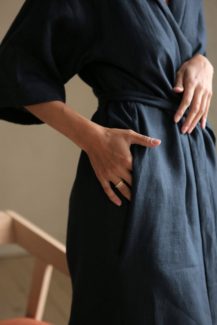 Women’s Long Linen Kimono MIMOSA - IN STOCK
