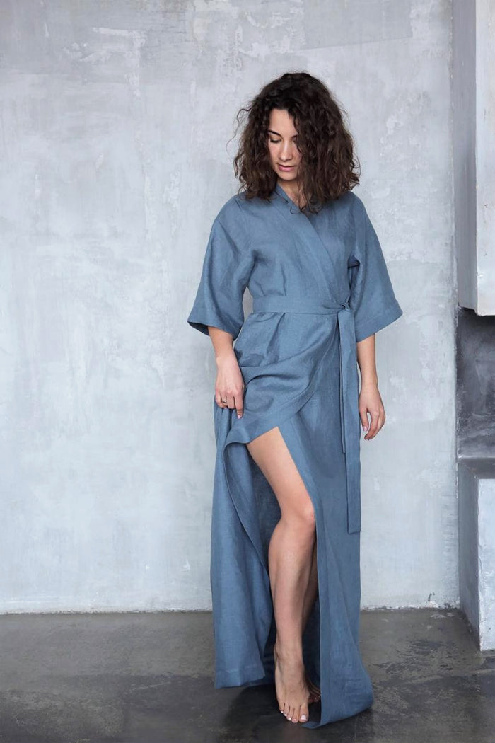 Women’s Long Linen Kimono UME - IN STOCK