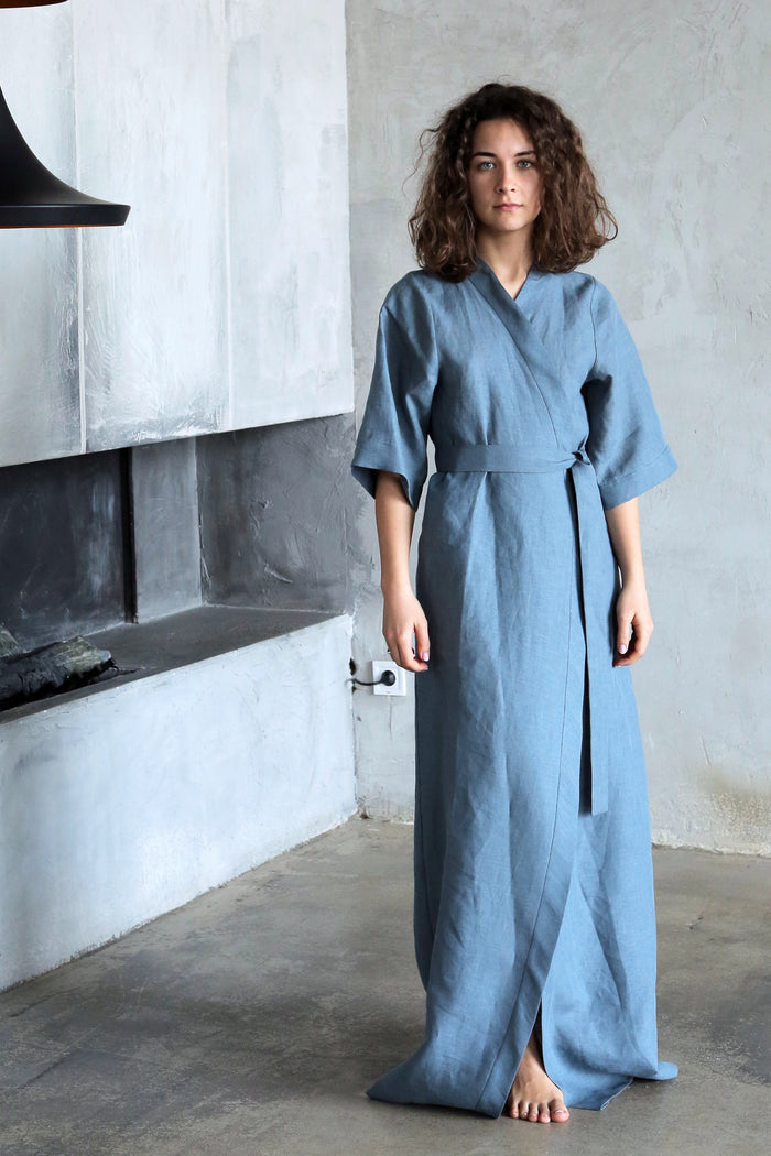 Women’s Long Linen Kimono UME - IN STOCK