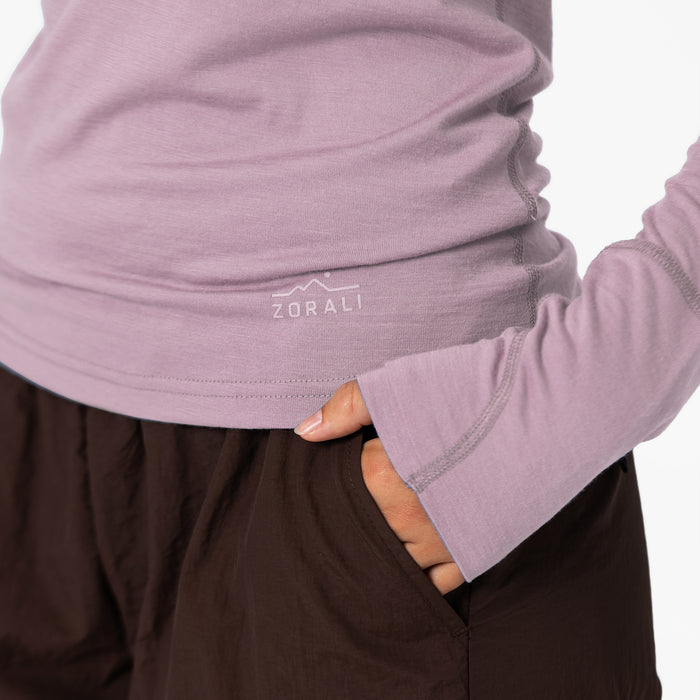 Womens Merino LS Base Layer Lilac