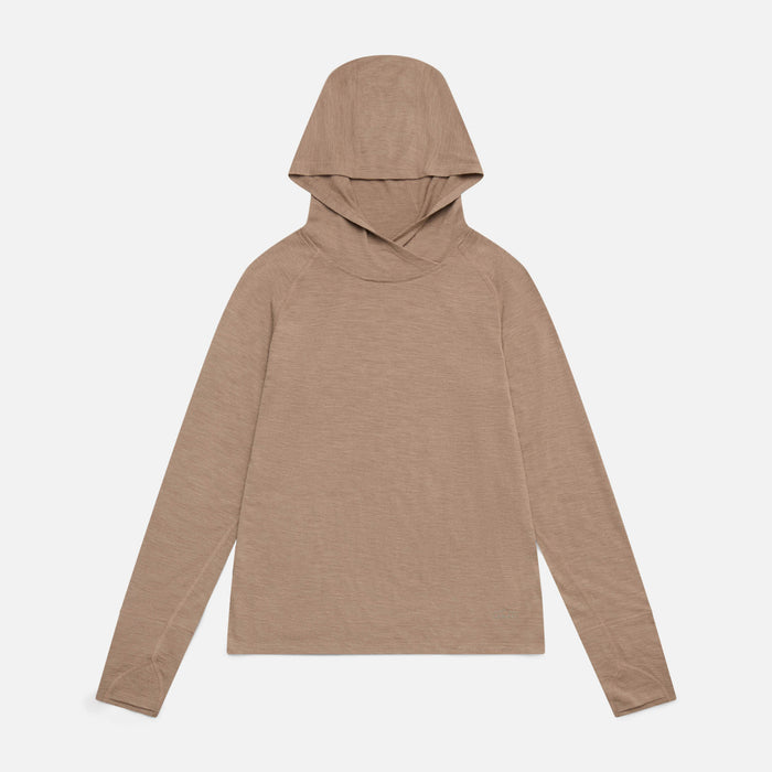 Womens Merino LS Hoody Stone Marle