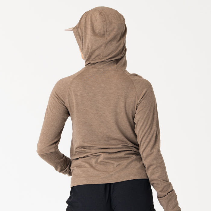 Womens Merino LS Hoody Stone Marle