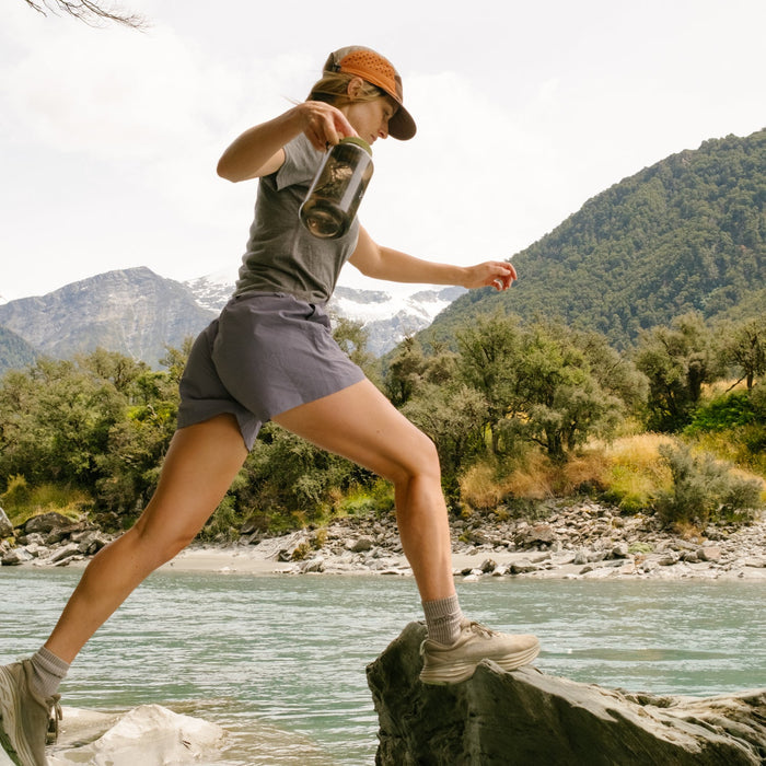 Womens Recycled Shorts Blue Granite