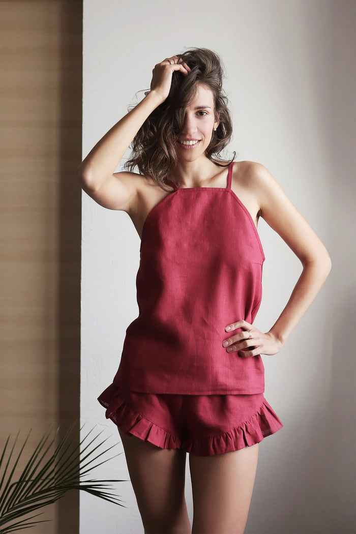 Women’s Strap Linen Top CLARY - IN STOCK