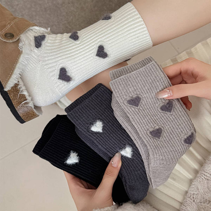 Women’s Thick Mid-Calf Heart Socks - Adored A Lovely Boutique