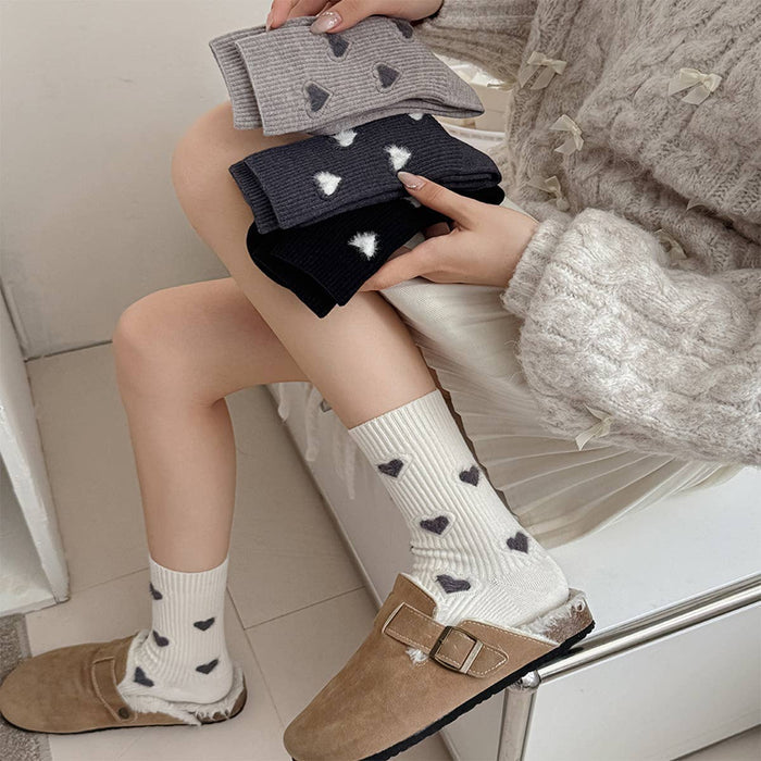 Women’s Thick Mid-Calf Heart Socks - Adored A Lovely Boutique