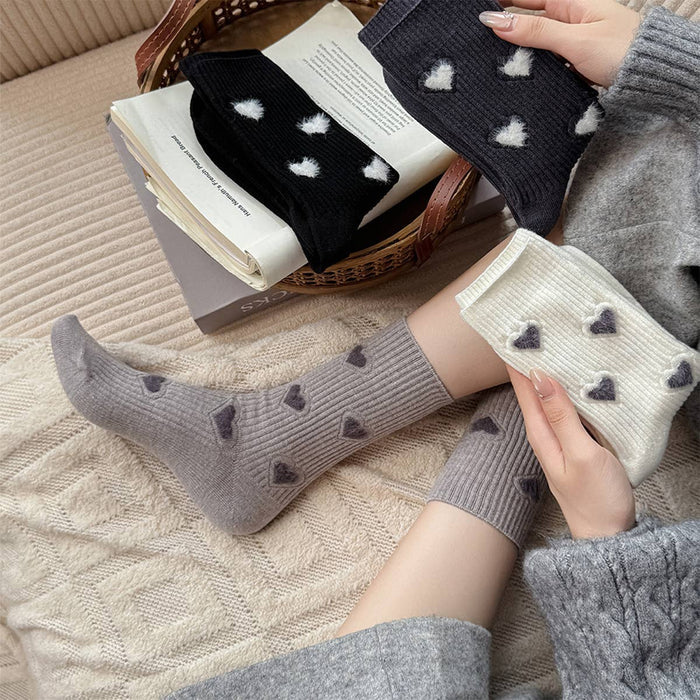 Women’s Thick Mid-Calf Heart Socks - Adored A Lovely Boutique