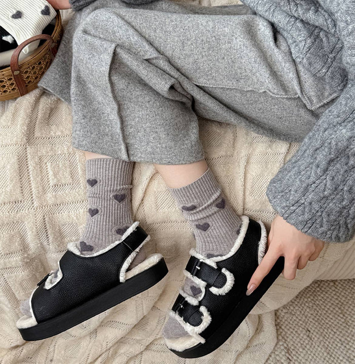 Women’s Thick Mid-Calf Heart Socks - Adored A Lovely Boutique