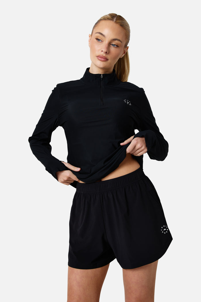 Womens Tide 1/4 Zip - Black