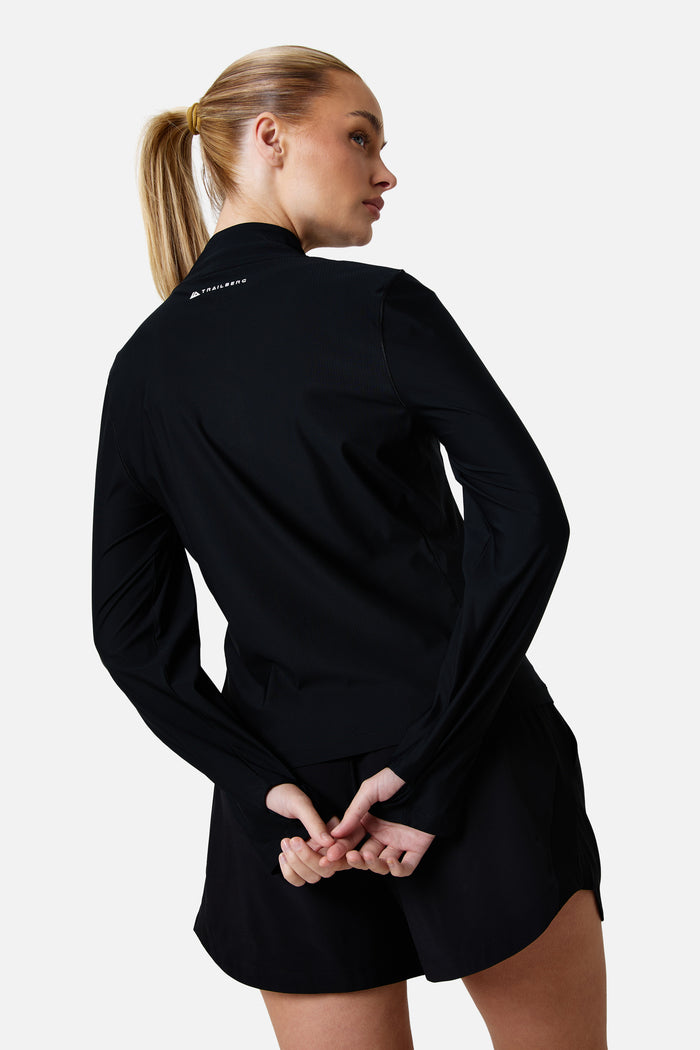 Womens Tide 1/4 Zip - Black