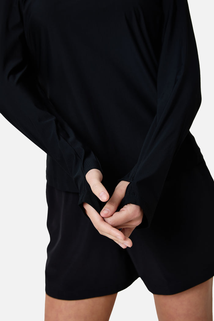 Womens Tide 1/4 Zip - Black