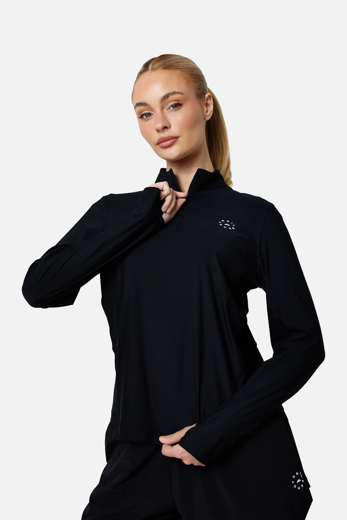 Womens Tide 1/4 Zip - Black